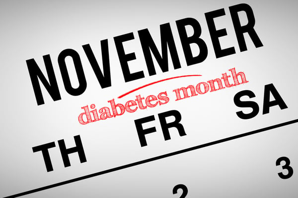 Composite image of diabetes month against november on calendar