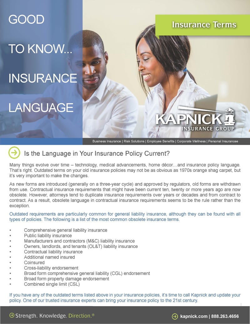 Is the Language in Your Insurance Policy Current?