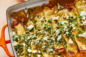 sweet potato and bean enchilada
