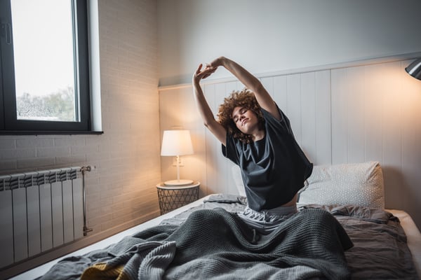 waking up and stretching